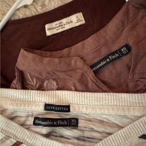 Abercrombie & Fitch - Maroon Long Sleeve BUNDLE of 3